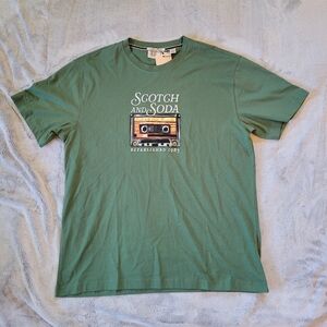 Scotch & Soda Amsterdam Mens Large Music Cassette Tape Graphic Print Tshirt
